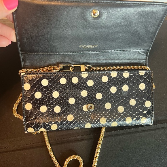 Dolce & Gabbana Black and Cream Polka Dot Clutch - Picture 11 of 13